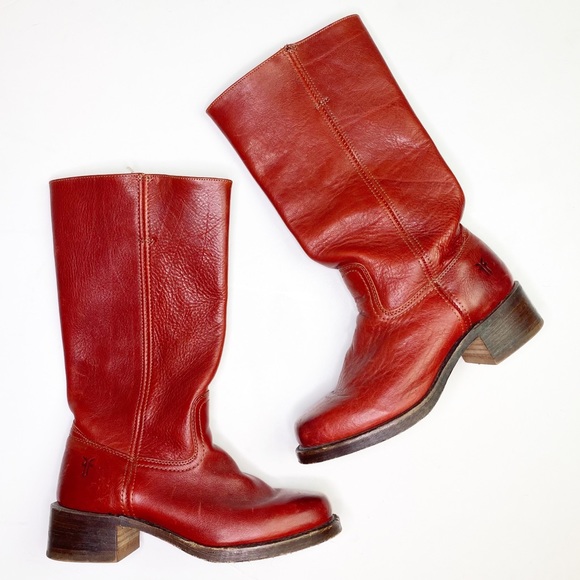 red leather riding boots
